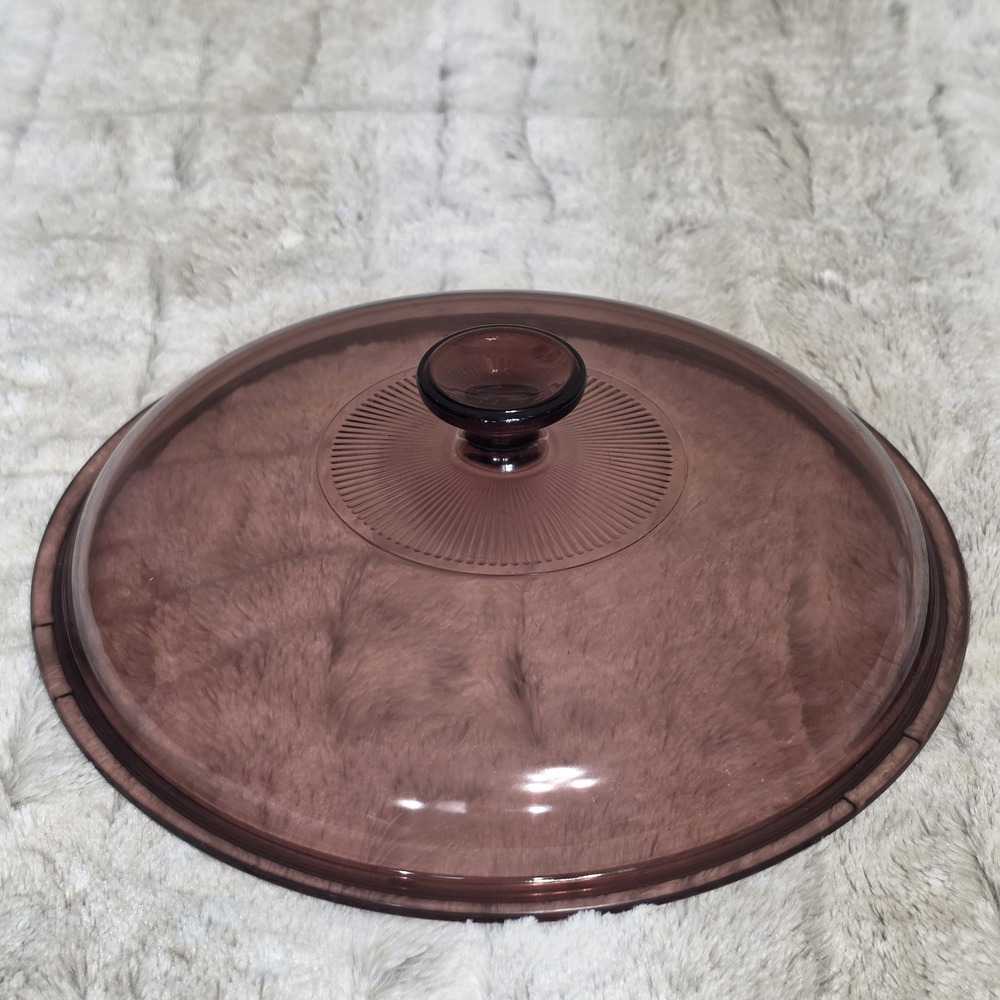 Vintage Pyrex Visions Cranberry Purple Glass Lid 27 A 10.75" 10-3/4 Replacement